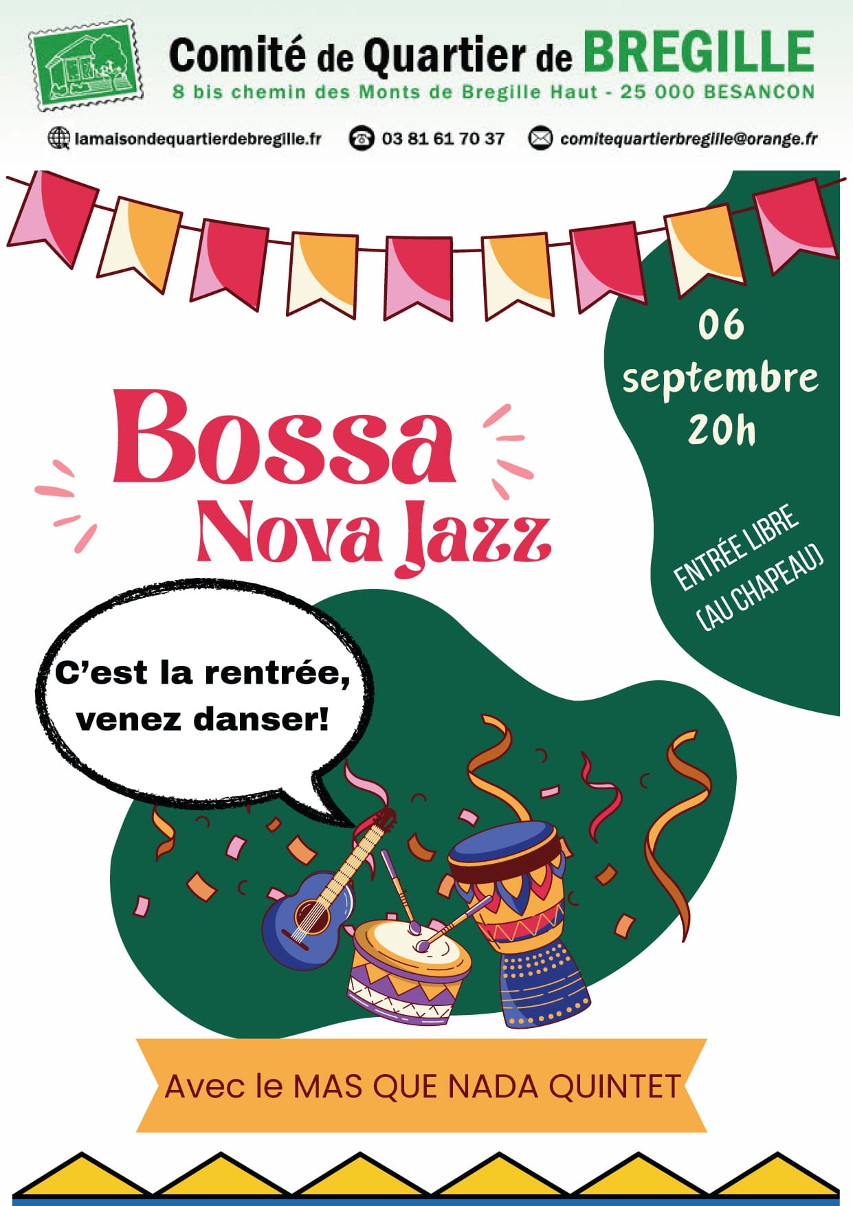 CONCERT Bossa Nova Jazz - La Maison de Quartier de Bregille
